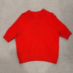 St. John Vibrant Red Crew Neck Sweater